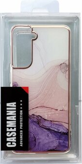 Samsung S22 Plus - Marmer Back Cover - Paars