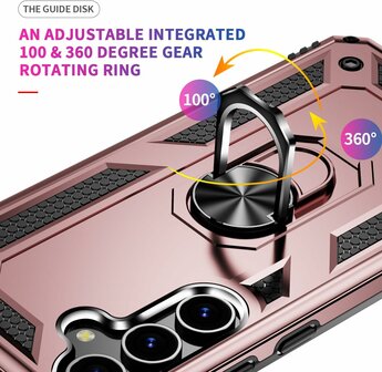 Samsung S24 Plus Rosegoud - Armor met Kickstand Ring