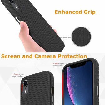 iPhone XR Zwart - Anti Slip Matte Armor