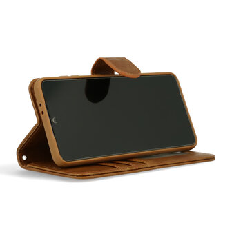 iPhone 15 Pro - Book Case &amp;amp; Glas - Bruin