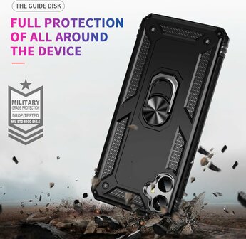 Samsung A06 - Zwart - Kickstand Amor Back Cover