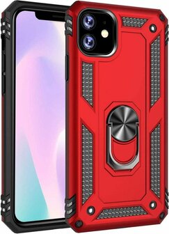 iPhone 11 - Armor met Kickstand Ring - Rood