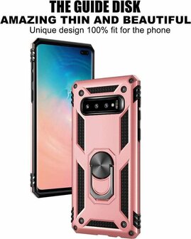 Samsung S10 - Armor met Kickstand Ring - Ros&eacute;goud