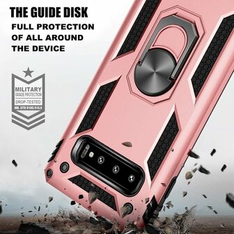 Samsung S10 - Armor met Kickstand Ring - Ros&eacute;goud