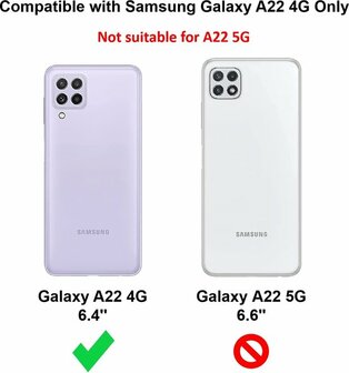 Samsung A22 4g - Siliconen Back Cover - Zwart