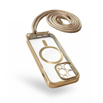 iPhone 14 Pro Max Goud - Magsafe TPU met Koord