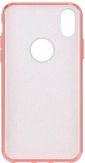 iPhone XR - Glitter Back Cover - Roze