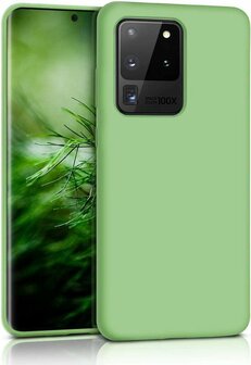 Samsung S20 Ultra - Siliconen Back Cover - Licht Groen