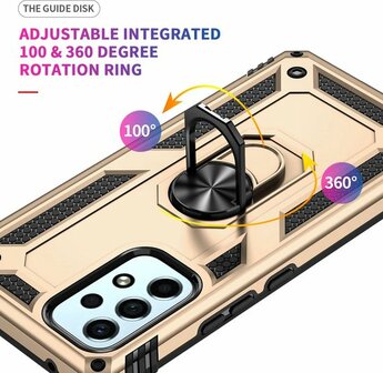 Samsung A53 Goud - Armor met Kickstand Ring