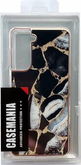 Samsung S23 Plus - Marmer Back Cover - Zwart