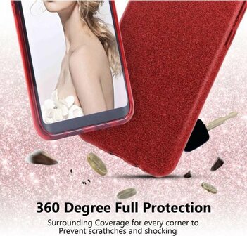 Samsung S8 - Glitter Back Cover - Rood