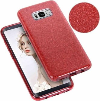 Samsung S8 - Glitter Back Cover - Rood