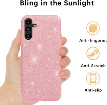 Samsung A05S - Glitter Back Cover - Roze