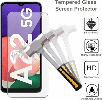 A22 5G - Anti Shock &amp;amp; 2x Glas - Transparant