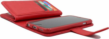 Samsung J7 2017 - HQ Book Case met Extra Vakken - Rood