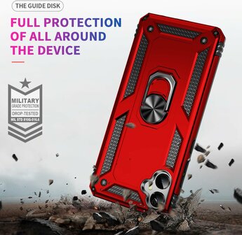 Samsung A06 - Rood - Kickstand Amor Back Cover