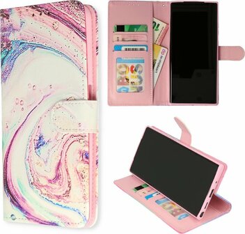 Samsung S23 Ultra met Marmer Twist Print - Book Case