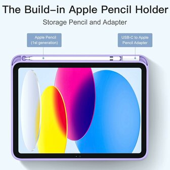 iPad 2025 &amp;amp; 2022 (11/10 Gen) - Paars - Smart Cover met Pen Slot