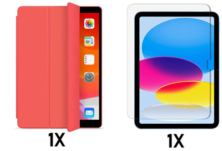 iPad 2025 &amp;amp; 2022 (11/10 Gen) - Rood - Smart Cover &amp;amp; Glas