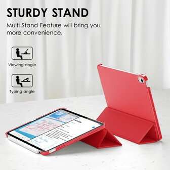 iPad 2025 &amp;amp; 2022 (11/10 Gen) - Rood - Smart Cover &amp;amp; Glas