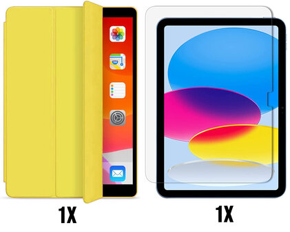 iPad 2025 &amp;amp; 2022 (11/10 Gen) - Geel - Smart Cover &amp;amp; Glas