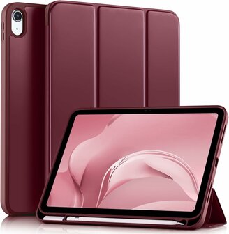 iPad 2025 &amp;amp; 2022 (11/10 Gen) - Bordeaux - Smart Cover met Pen Slot