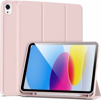 iPad 2025 &amp;amp; 2022 (11/10 Gen) - Roze - Smart Cover met Pen Slot