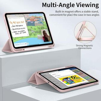 iPad 2025 &amp;amp; 2022 (11/10 Gen) - Roze - Smart Cover met Pen Slot