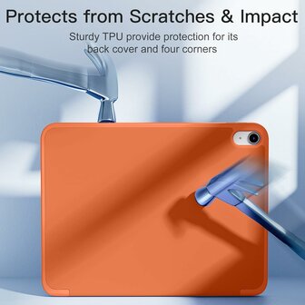 iPad 2025 &amp;amp; 2022 (11/10 Gen) - Oranje - Smart Cover met Pen Slot