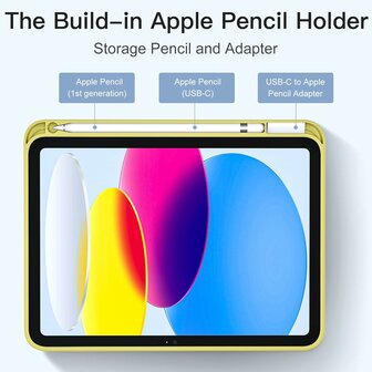 iPad 2025 &amp;amp; 2022 (11/10 Gen) - Geel - Smart Cover met Pen Slot