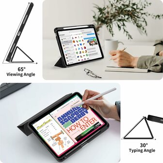 iPad Air (11 inch 2024 &amp;amp; 2025) - Zwart - Smart Cover met Pen Slot