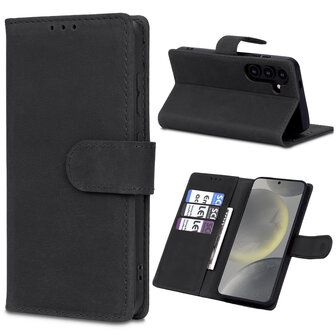 Samsung A56 - Charcoal Gray - Leather Book Case