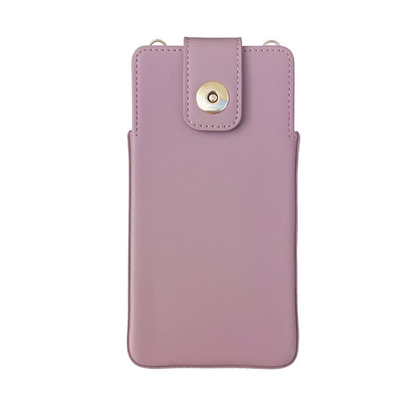 iPhone 14 Pro Max Roze - Schouder Tas - Rits &amp; Koord