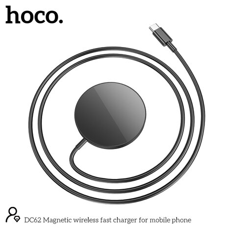 Hoco MagSafe Oplader - Snel Lader (Type C) - 1m USB C - Wit