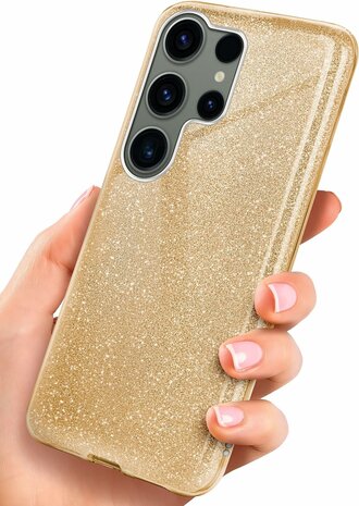 Samsung Galaxy S25 Ultra - Goud - Glitter Back Cover