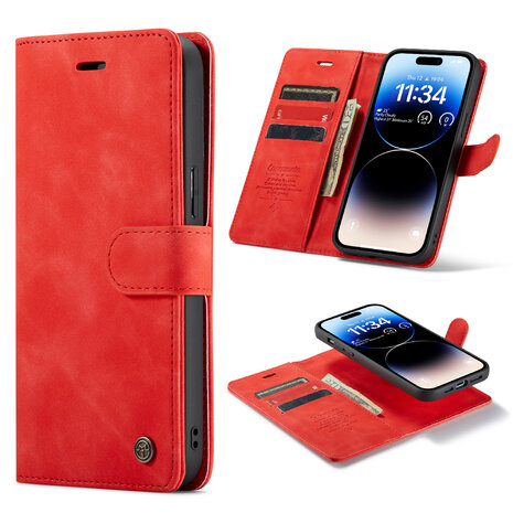 iPhone 15 Pro Crimson Red - 2 in 1 Book Case