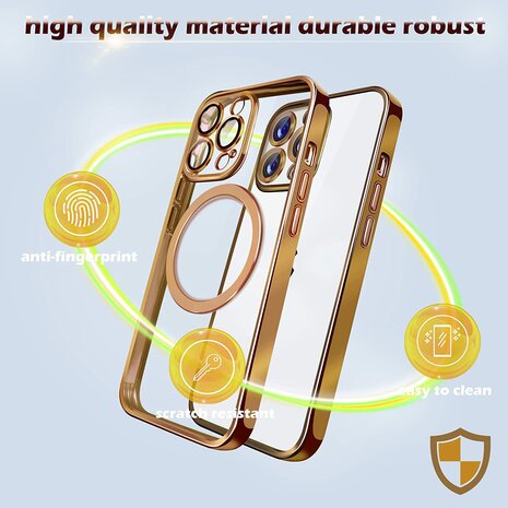 iPhone 15 Pro Goud - TPU Back Cover - Geschikt voor Magsafe