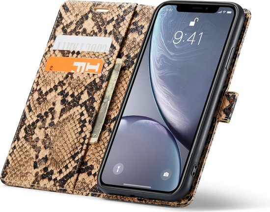 iPhone XR Beige - Slangen Book Case