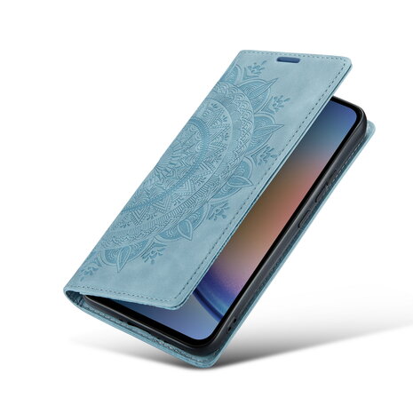 Samsung S24 Plus Aqua Blue - Mandala Book Case