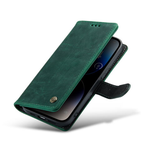 iPhone 15 Pro Max Groen - Lederen Book Case