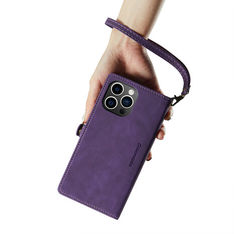 iPhone 15 Pro Deep Purple - MagSafe Book Case met Rits