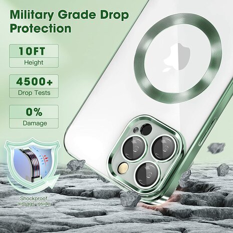 iPhone 15 Pro Groen - TPU Back Cover - Geschikt voor Magsafe