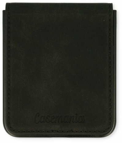 Samsung Z Flip 4 Charcoal Gray - Kunstlederen Back Cover