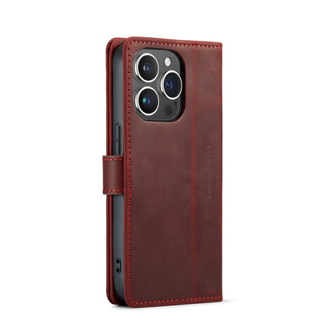 iPhone 15 Pro Rood - Lederen Book Case