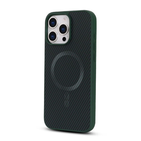 iPhone 15 Pro Max - Groen - Carbon MagSafe Back Cover