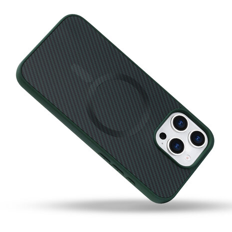 iPhone 15 Pro Max - Groen - Carbon MagSafe Back Cover