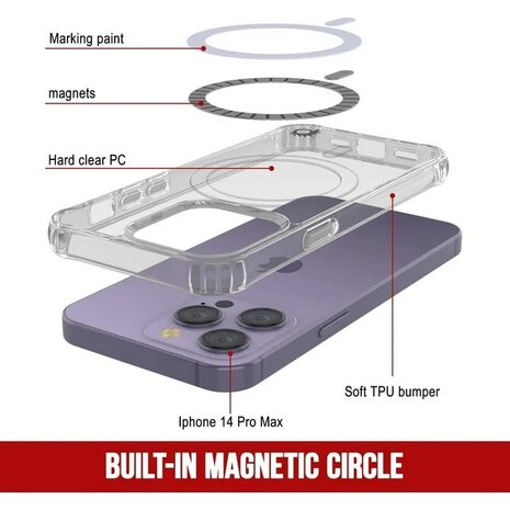 iPhone 14 Pro Max Transparant - Magsafe Anti Shock