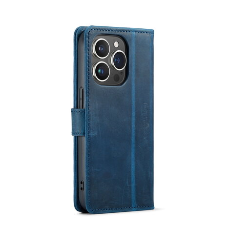 iPhone 14 Pro Max Blauw - Lederen Book Case