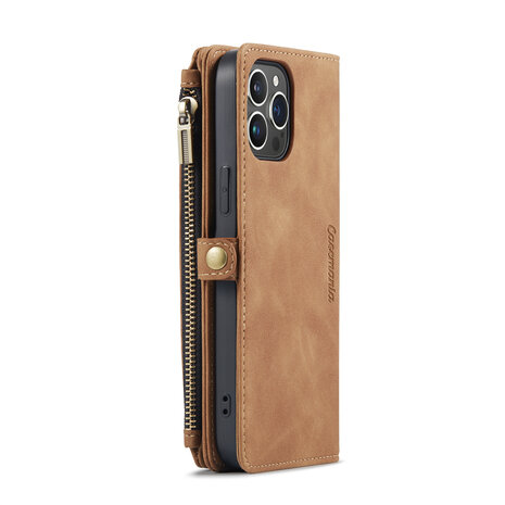 iPhone 15 Pro Max Sienna Brown - MagSafe Book Case met Rits