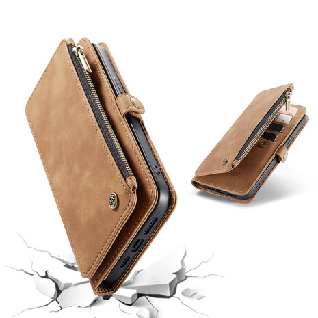 iPhone 15 Pro Sienna Brown- MagSafe Book Case met Rits